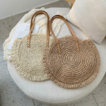 TASCHE AUS GEWEBTEM STROH IM boho CHIC