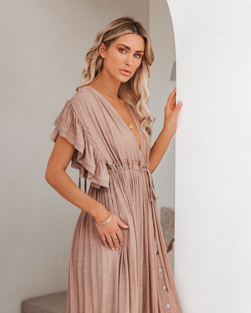 Langes fließendes boho-Kleid