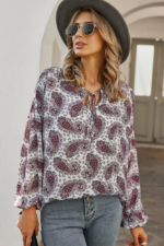 Boho Bluse mit Kaschmirmuster