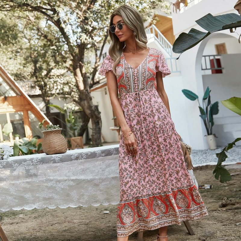 boho-Kleid Romantische Rose