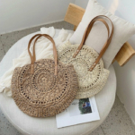 TASCHE AUS GEWEBTEM STROH IM boho CHIC