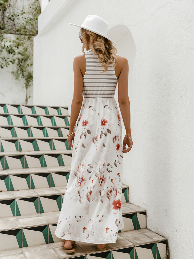 Weißes fließendes boho-Kleid