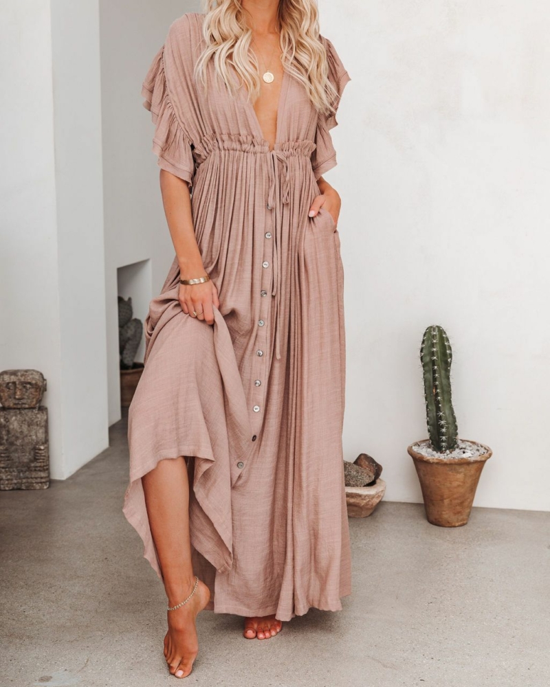 Langes fließendes boho-Kleid