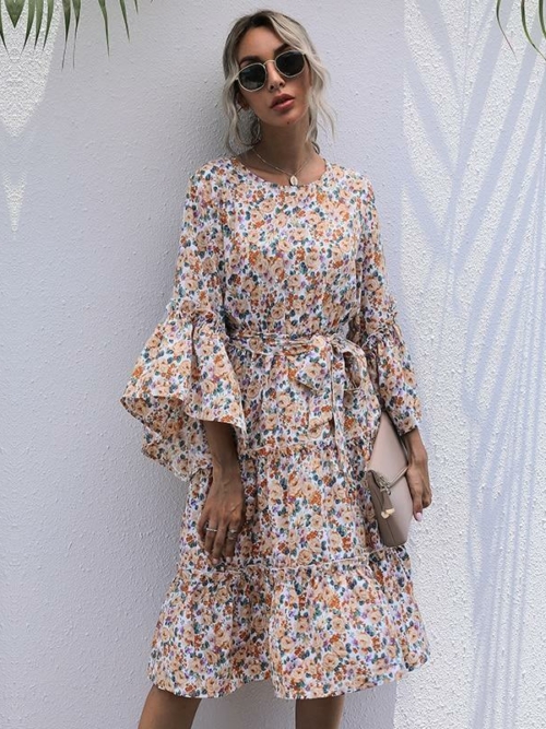 Boho Kleid Blume Herbst