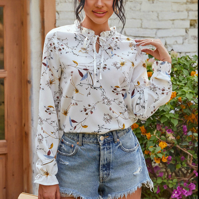 BOHO-BLUSE MIT BLUMENDRUCK