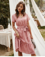 Langes einfarbiges boho Style Kleid