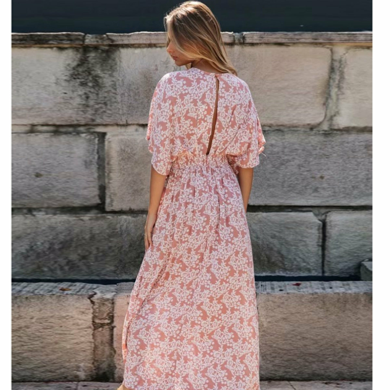 boho-Kleid Puderrosa