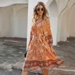 Boho Kleid Fliessend Blume