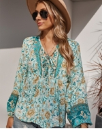 Bluse Blau boho