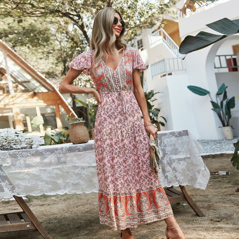 boho-Kleid Romantische Rose