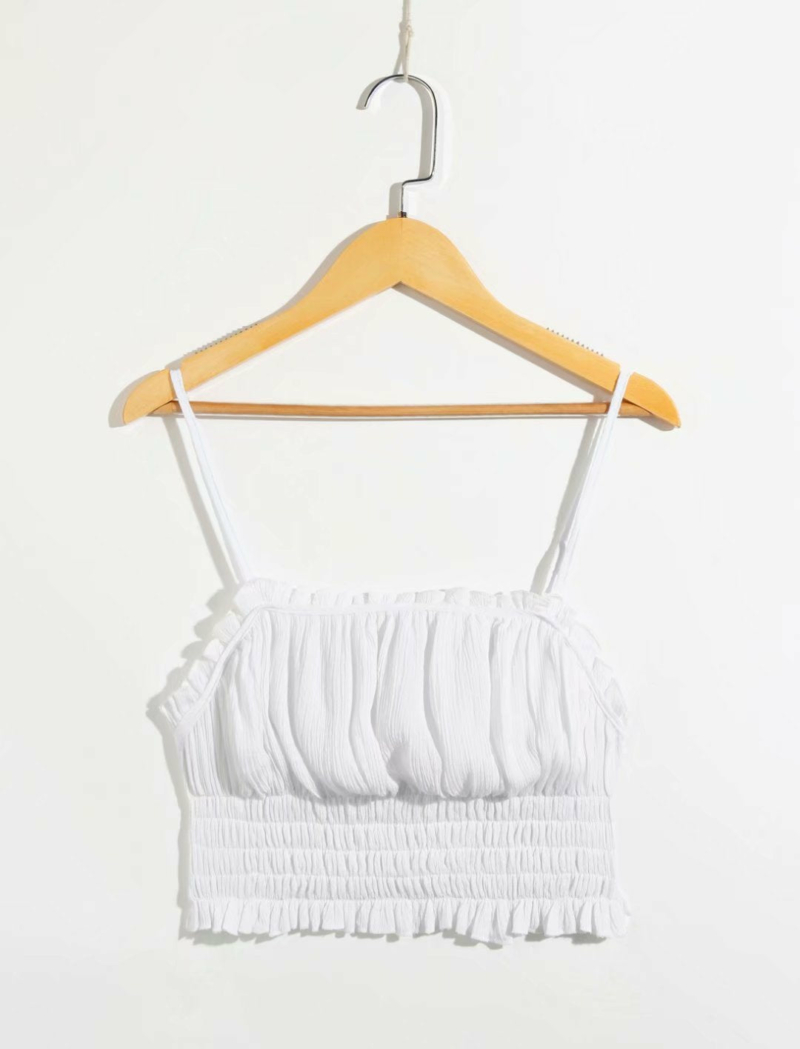 BOHO WEIßE CROP-TOP Romantisch