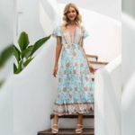 KLASSISCHES BOHO-BLUMENKLEID