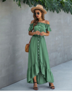 boho-Kleid Smaragdgrün