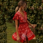 boho-Kleid Rot