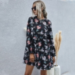 Boho Kleid Langarm Blume