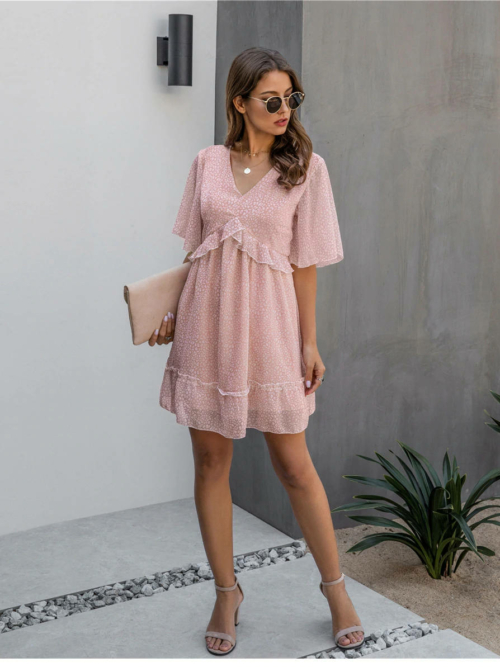 boho Chic boho Dress Powder Pink