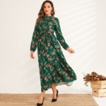 Boho Kleid Lang Blume Gekleidet