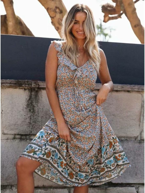 boho Blumenkleid für Frauen