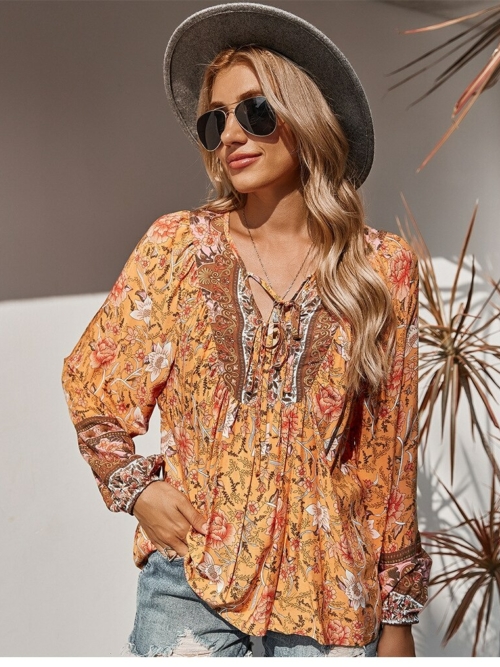 boho Bluse Orange