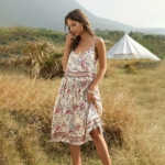 Boho Kleid Blume Muster