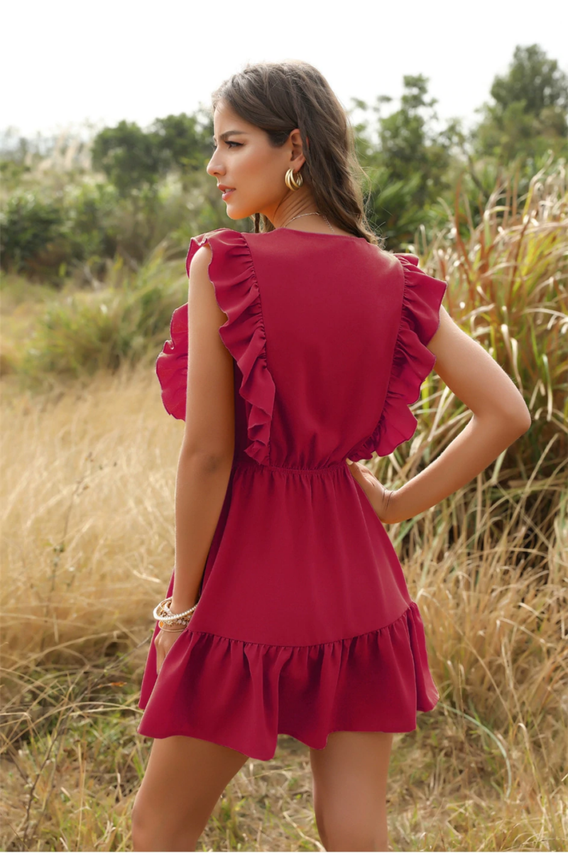 boho-Kleid Rot Chic