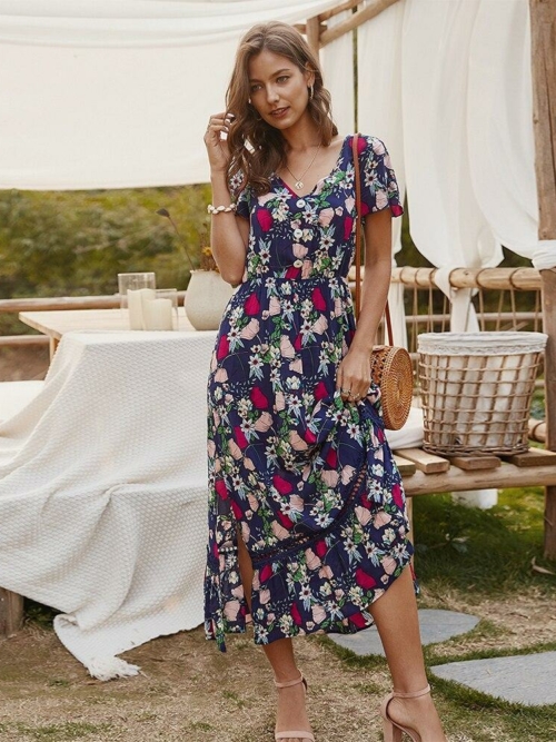 Boho Trapezkleid Blume