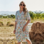 Boho Maxikleid Lang Blume