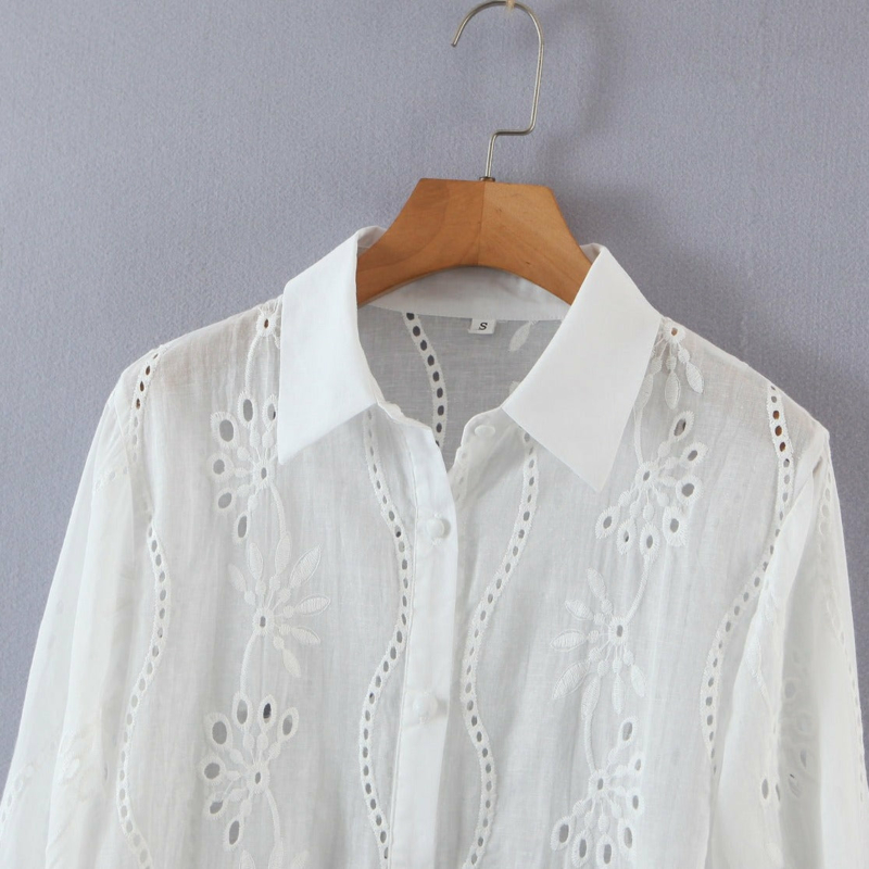 BOHO SHIRT FLORALE STICKEREI