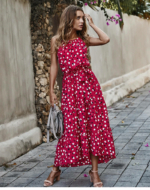 boho-Kleid Rosa Lang