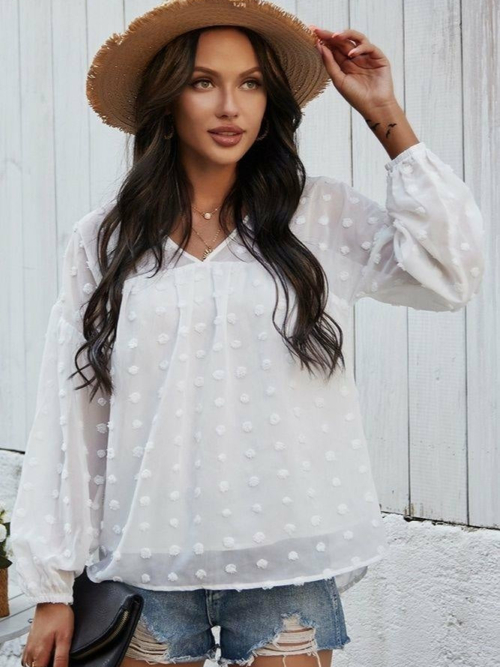 Boho weiß Bluse Damen