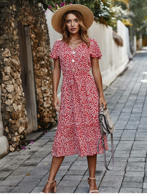 Langes Kleid boho Chic für Frauen