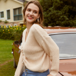 BOHO-PULLOVER MIT V-AUSSCHNITT