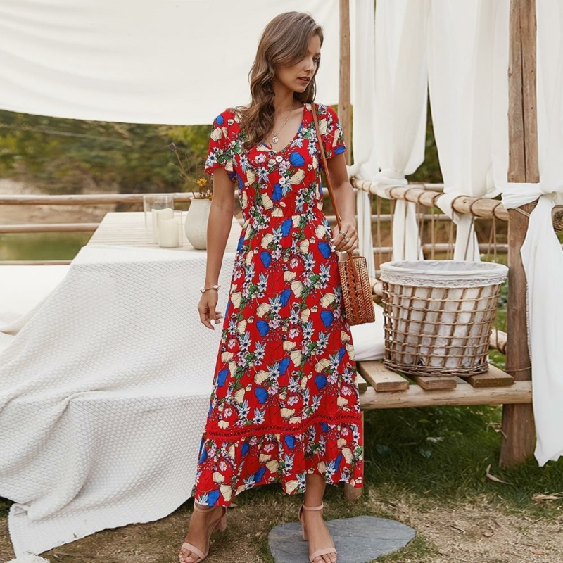 Boho Trapezkleid Blume