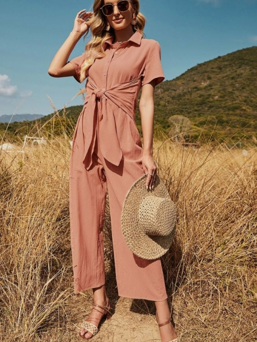 Boho Damen-Overall mit Hemd