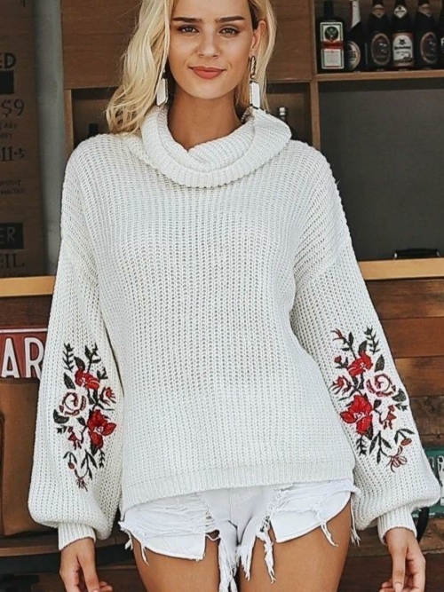 BOHO PULLOVER BESTICKTER