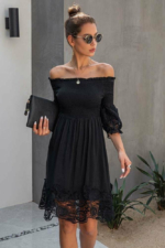 boho Chic Kleid Schwarz