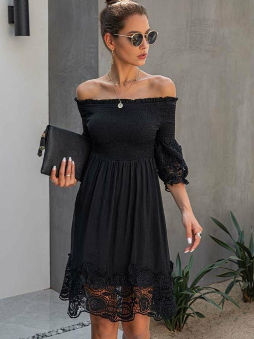 boho Chic Kleid Schwarz