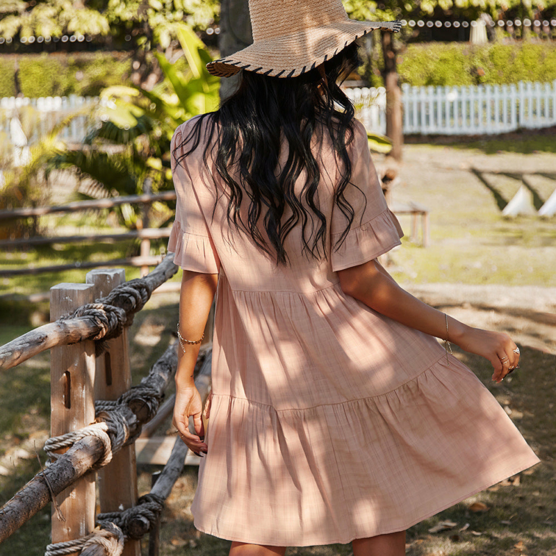 KLEID ROSA BOHO TUNIKA