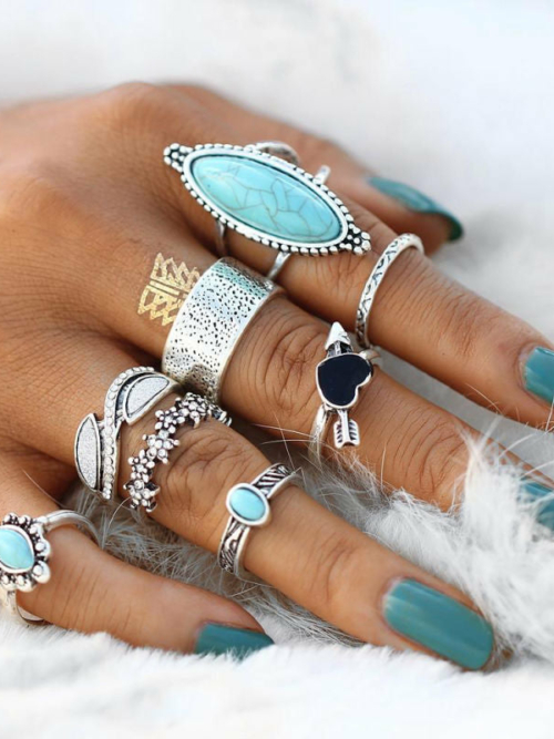 boho Ring Türkis