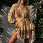 HIPPIE BOHO TUNIKA KLEID gelb